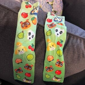 Kids Animal Character Green Socks